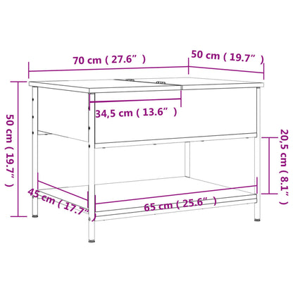 vidaXL Coffee Table | Black | Engineered wood, metal | Adjustable Feet