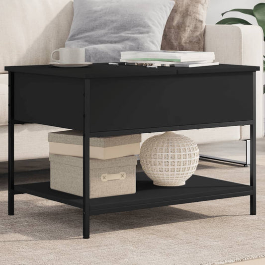 vidaXL Coffee Table | Black | Engineered wood, metal | Adjustable Feet