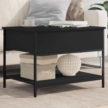 vidaXL Coffee Table Black 70x50x50 cm Engineered Wood and Metal