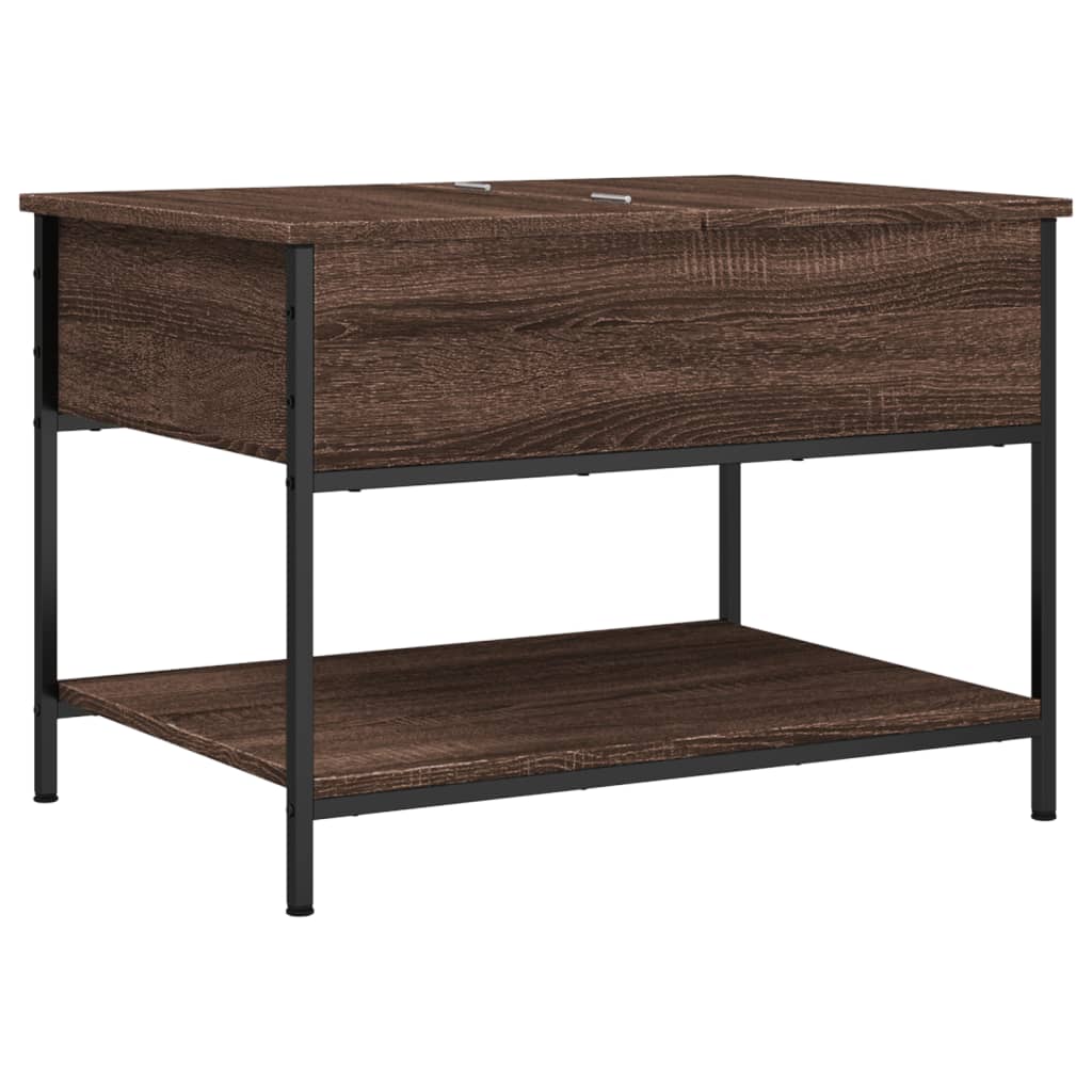 vidaXL Coffee Table Brown Oak 70x50x50 cm Engineered Wood and Metal