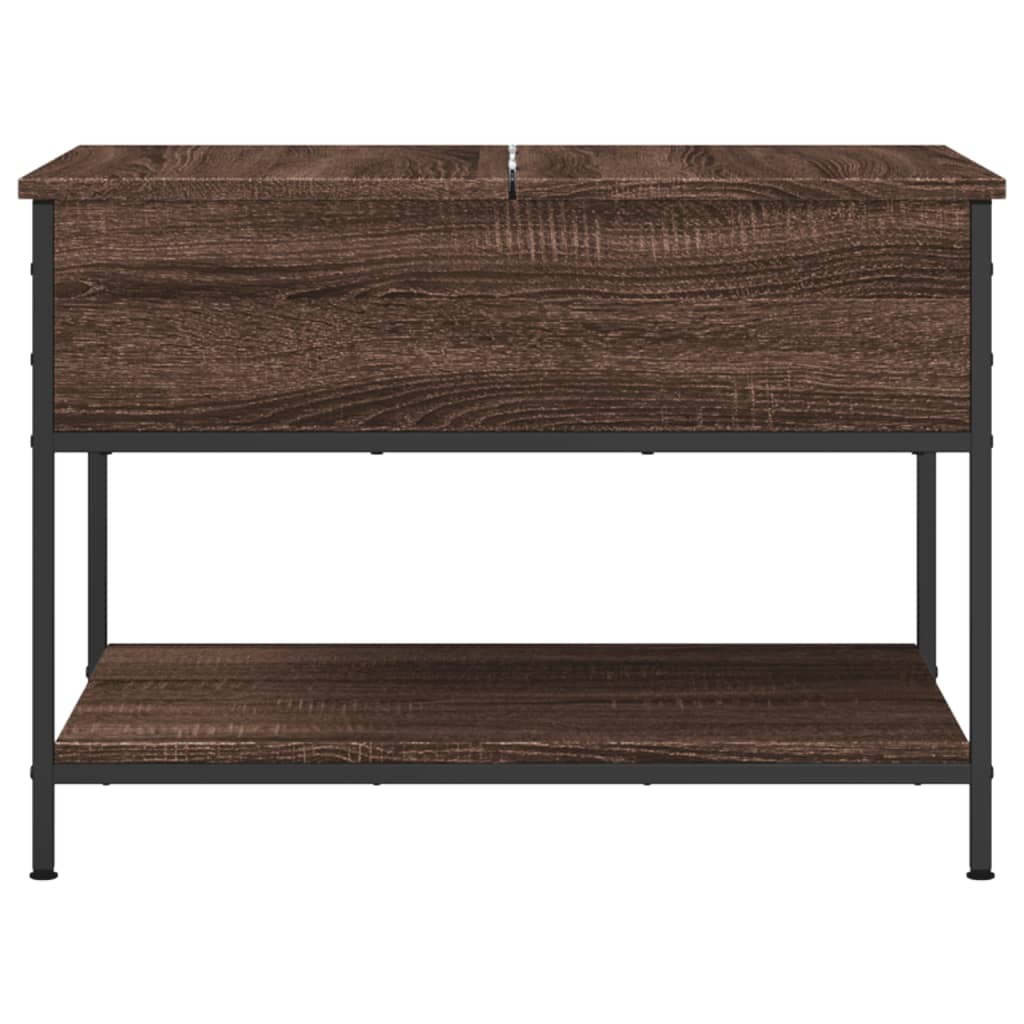 vidaXL Coffee Table Brown Oak 70x50x50 cm Engineered Wood and Metal