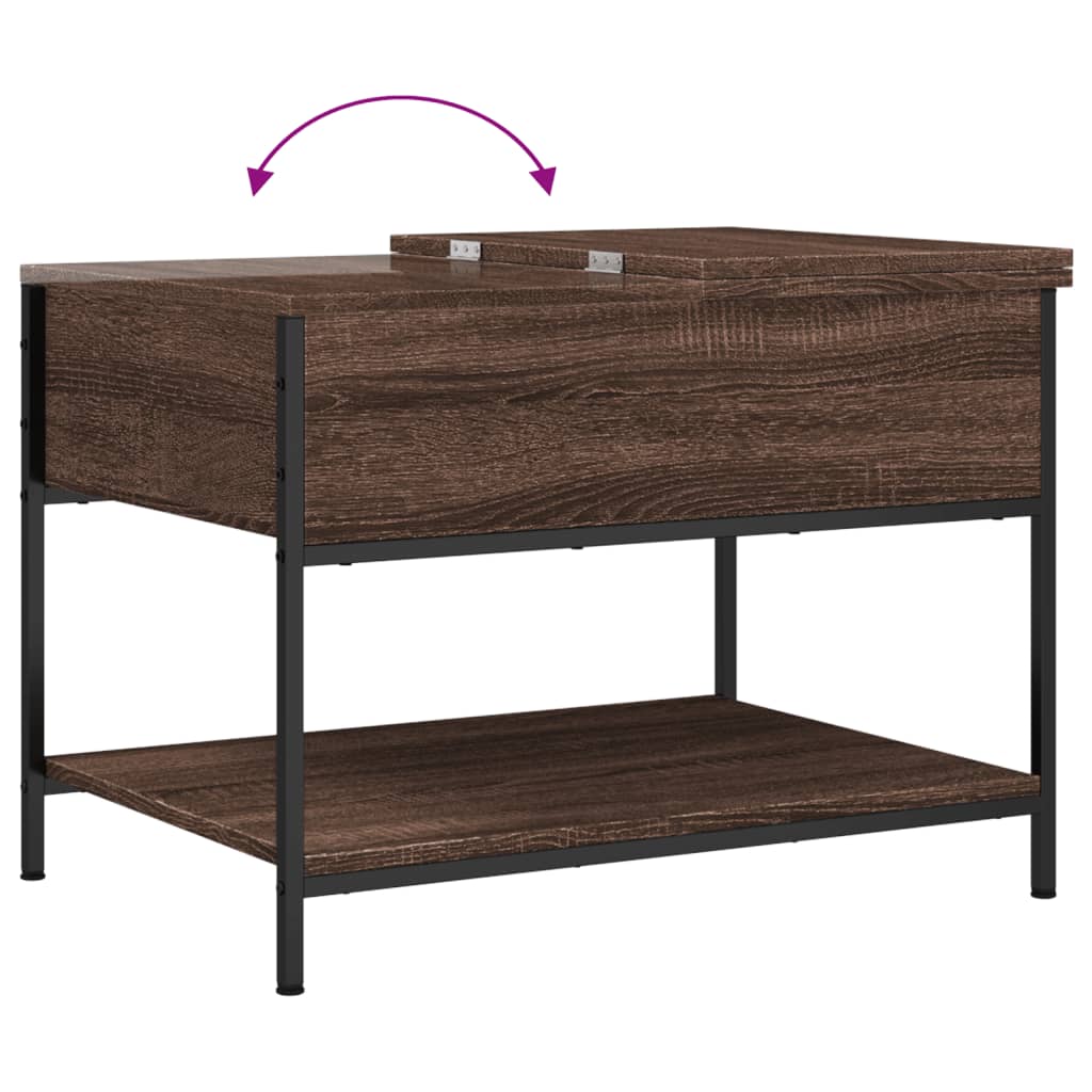 vidaXL Coffee Table Brown Oak 70x50x50 cm Engineered Wood and Metal