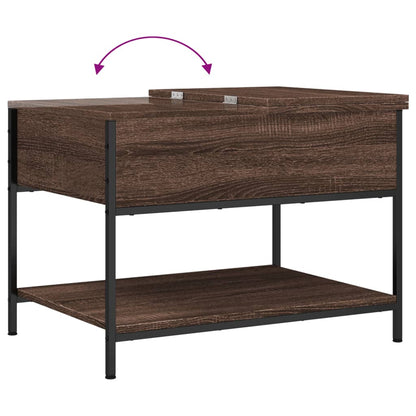 vidaXL Coffee Table Brown Oak 70x50x50 cm Engineered Wood and Metal