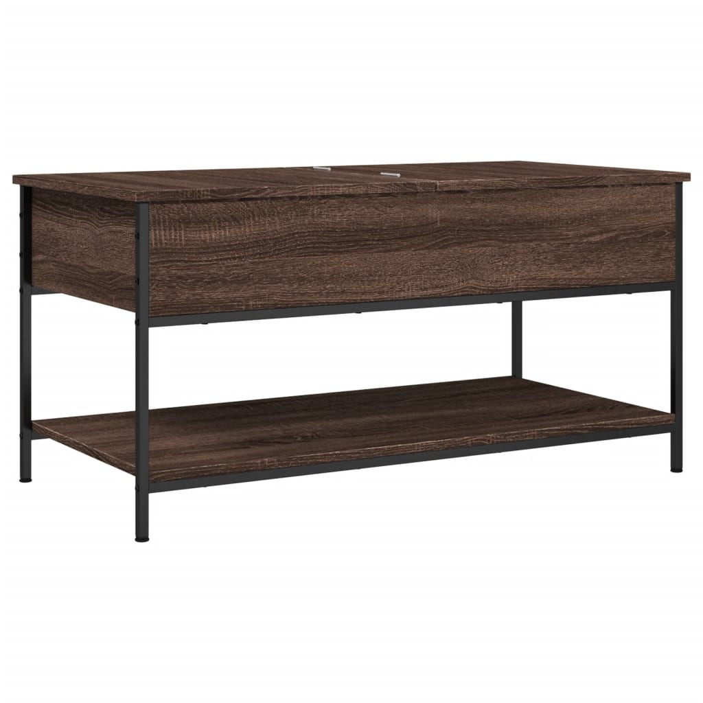 vidaXL Coffee Table Brown Oak 100x50x50 cm Engineered Wood and Metal