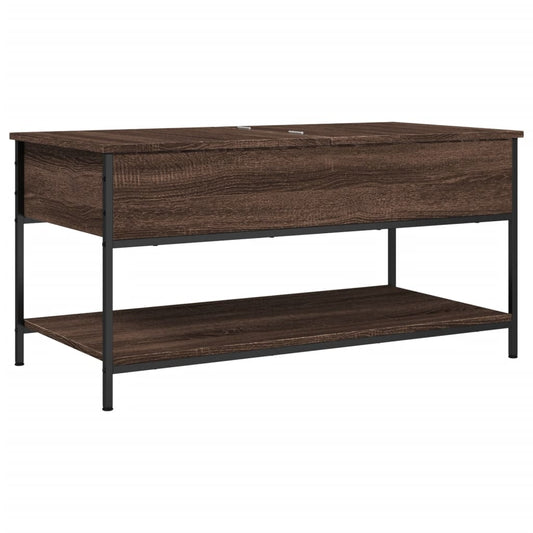 vidaXL Coffee Table Brown Oak 100x50x50 cm Engineered Wood and Metal