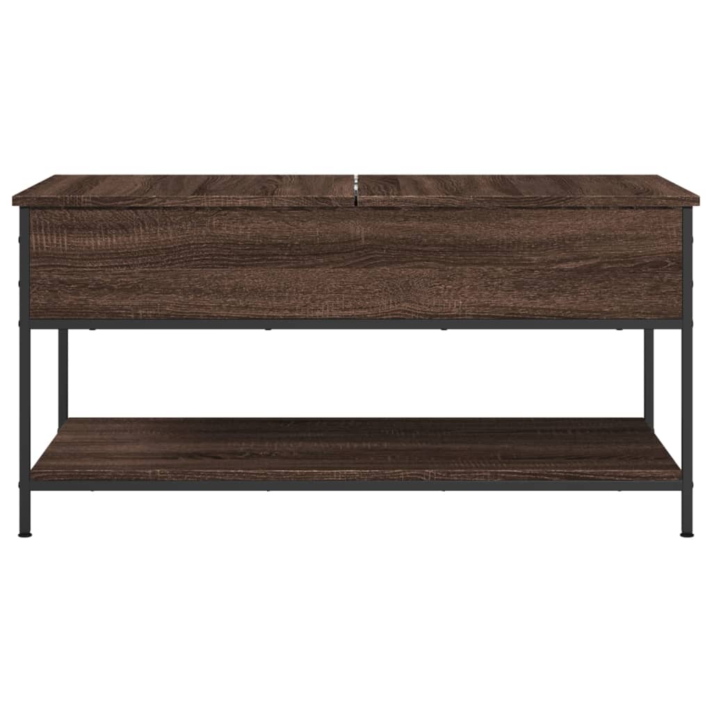 vidaXL Coffee Table Brown Oak 100x50x50 cm Engineered Wood and Metal