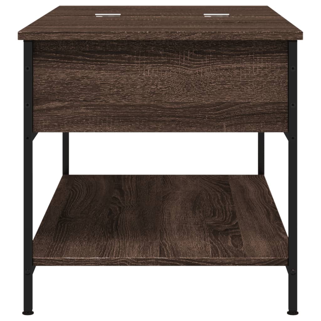 vidaXL Coffee Table Brown Oak 100x50x50 cm Engineered Wood and Metal