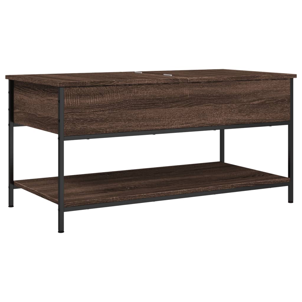 vidaXL Coffee Table Brown Oak 100x50x50 cm Engineered Wood and Metal