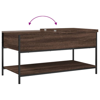 vidaXL Coffee Table Brown Oak 100x50x50 cm Engineered Wood and Metal