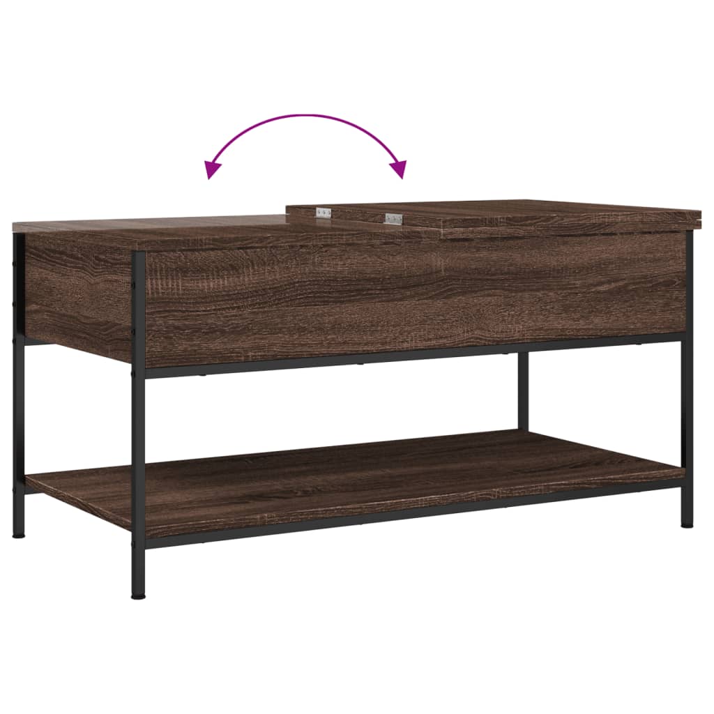 vidaXL Coffee Table Brown Oak 100x50x50 cm Engineered Wood and Metal