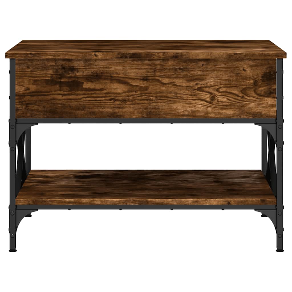 vidaXL Coffee Table Smoked Oak 70x50x50 cm Engineered Wood and Metal