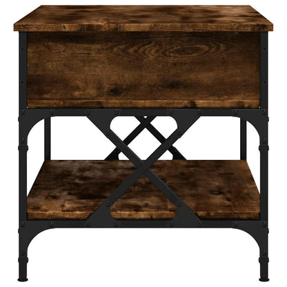 vidaXL Coffee Table Smoked Oak 70x50x50 cm Engineered Wood and Metal