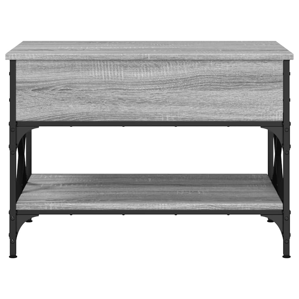 vidaXL Coffee Table Grey Sonoma 70x50x50 cm Engineered Wood and Metal