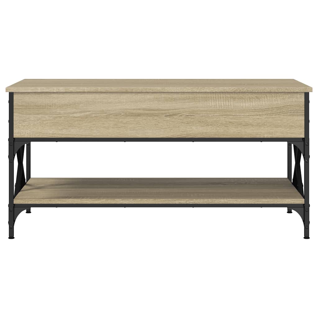 vidaXL Coffee Table Sonoma Oak 100x50x50 cm Engineered Wood and Metal