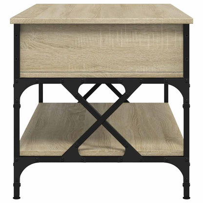 vidaXL Coffee Table Sonoma Oak 100x50x50 cm Engineered Wood and Metal