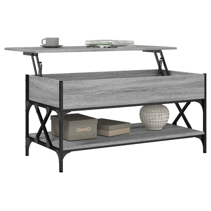 vidaXL Coffee Table Grey Sonoma 100x50x50 cm Engineered Wood and Metal