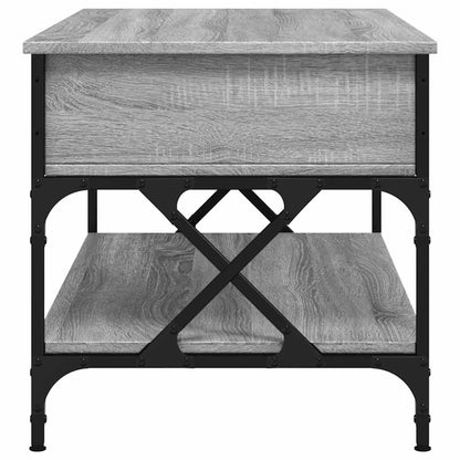 vidaXL Coffee Table Grey Sonoma 100x50x50 cm Engineered Wood and Metal