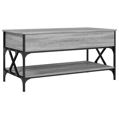vidaXL Coffee Table Grey Sonoma 100x50x50 cm Engineered Wood and Metal