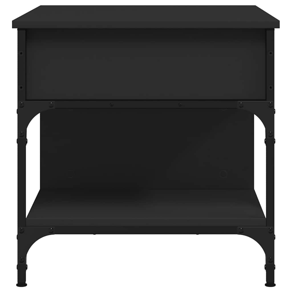 vidaXL Coffee Table Black 70x50x50 cm Engineered Wood and Metal