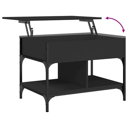 vidaXL Coffee Table Black 70x50x50 cm Engineered Wood and Metal