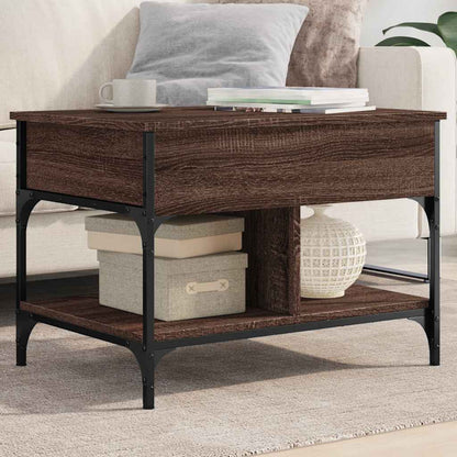 vidaXL Coffee Table Brown Oak 70x50x50 cm Engineered Wood and Metal