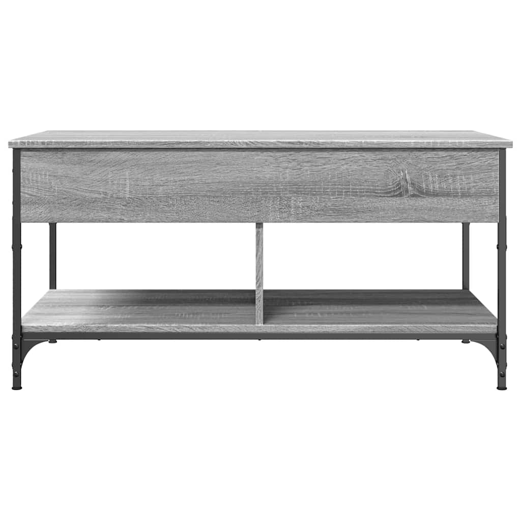 vidaXL Coffee Table Grey Sonoma 100x50x50 cm Engineered Wood and Metal