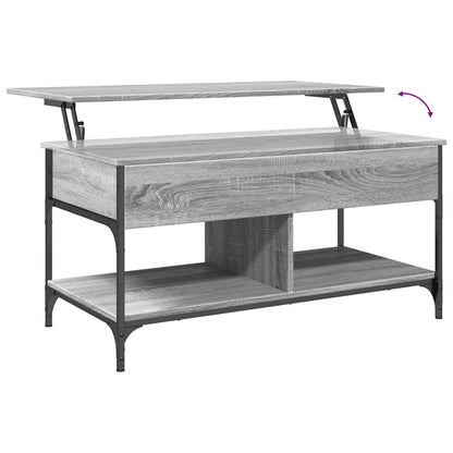 vidaXL Coffee Table Grey Sonoma 100x50x50 cm Engineered Wood and Metal