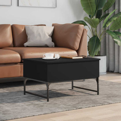 vidaXL Coffee Table Black 70x50x40 cm Engineered Wood and Metal