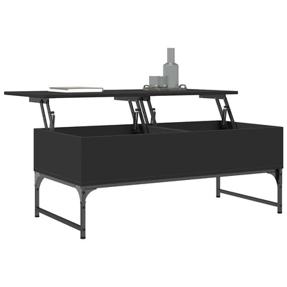 vidaXL Coffee Table Black 100x50x40 cm Engineered Wood and Metal