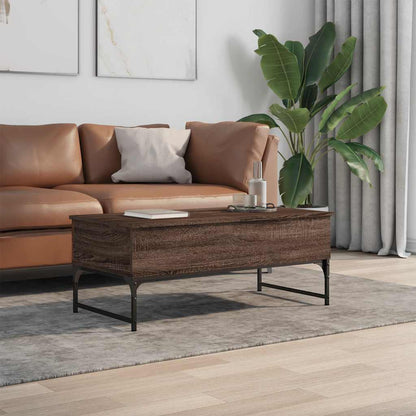 vidaXL Coffee Table Brown Oak 100x50x40 cm Engineered Wood and Metal