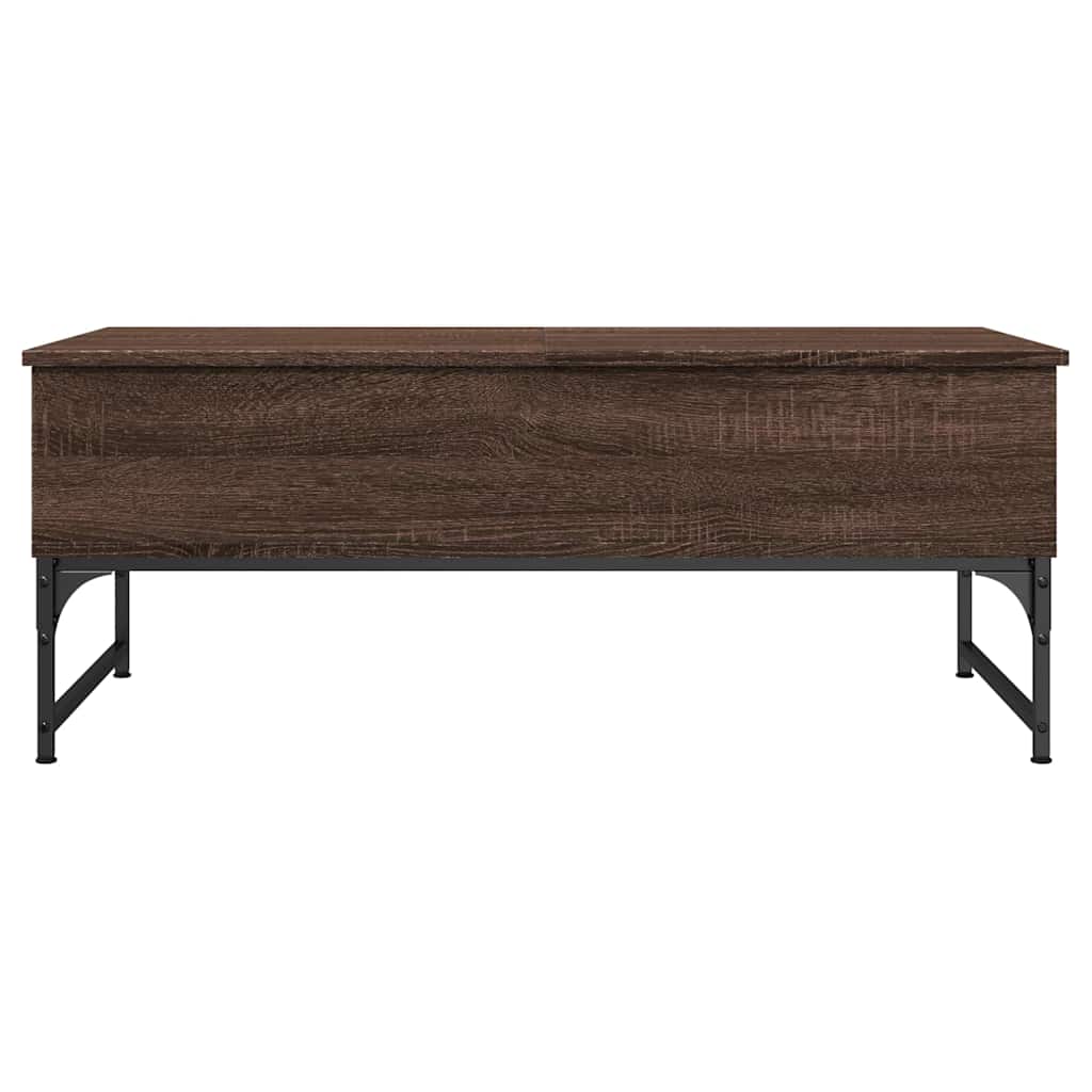 vidaXL Coffee Table Brown Oak 100x50x40 cm Engineered Wood and Metal