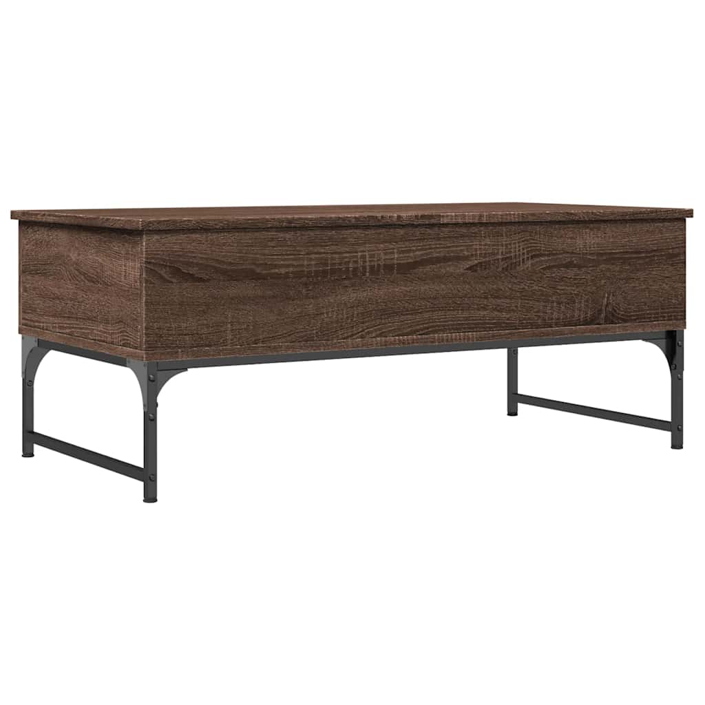vidaXL Coffee Table Brown Oak 100x50x40 cm Engineered Wood and Metal