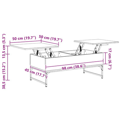 vidaXL Coffee Table Brown Oak 100x50x40 cm Engineered Wood and Metal
