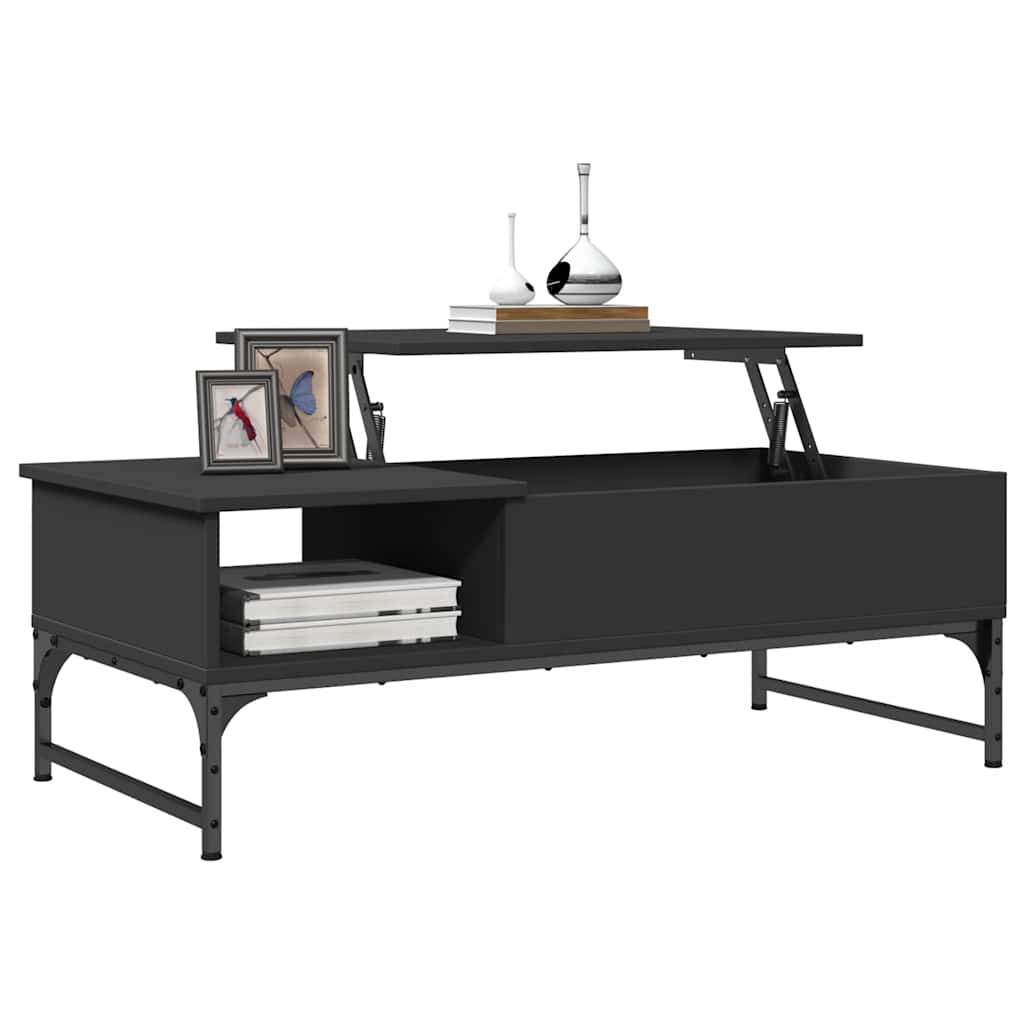 vidaXL Coffee Table Black 100x50x35 cm Engineered Wood and Metal