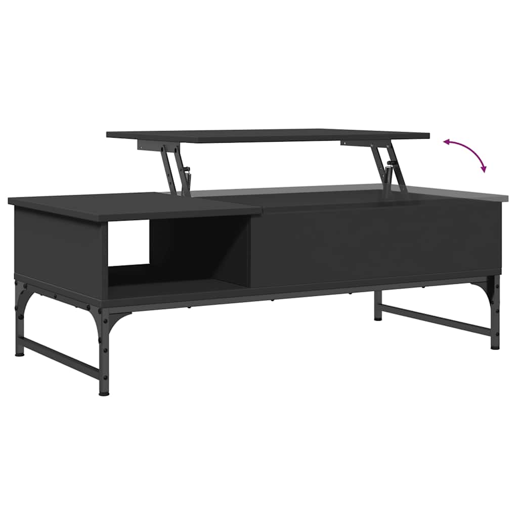 vidaXL Coffee Table Black 100x50x35 cm Engineered Wood and Metal