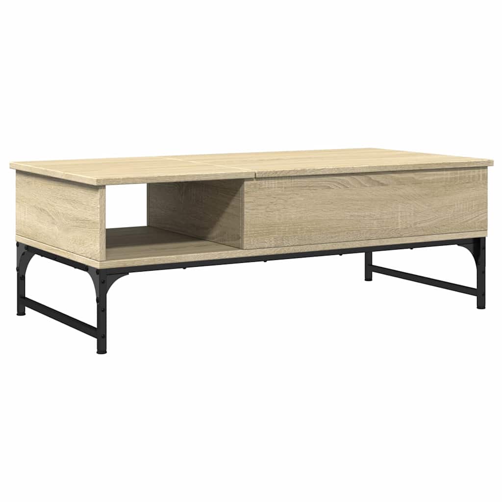 vidaXL Coffee Table Sonoma Oak 100x50x35 cm Engineered Wood and Metal