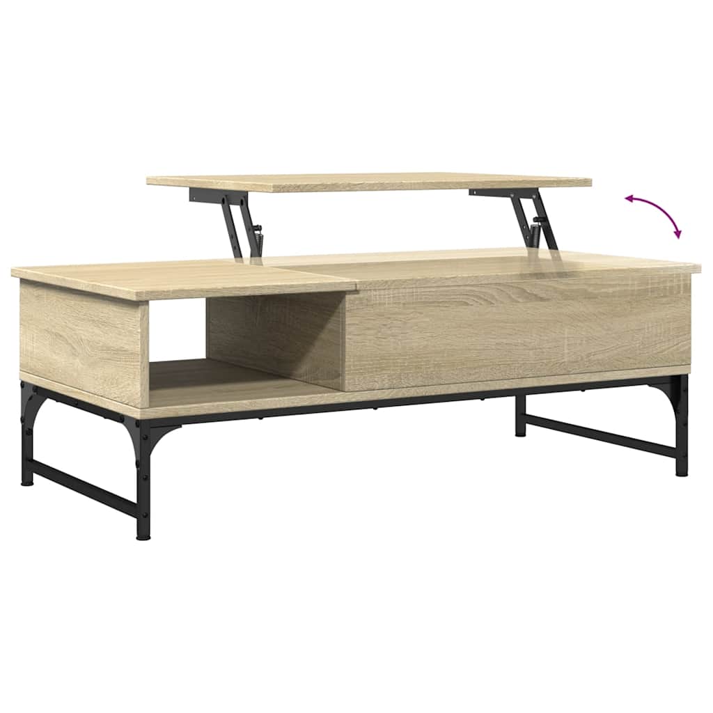 vidaXL Coffee Table Sonoma Oak 100x50x35 cm Engineered Wood and Metal