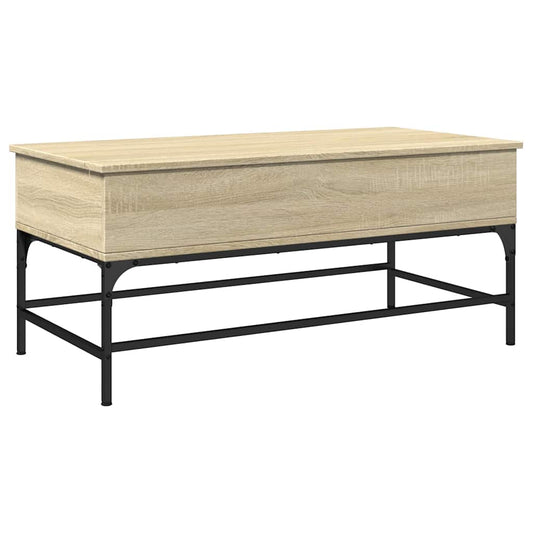 vidaXL Coffee Table Sonoma Oak 100x50x45 cm Engineered Wood and Metal