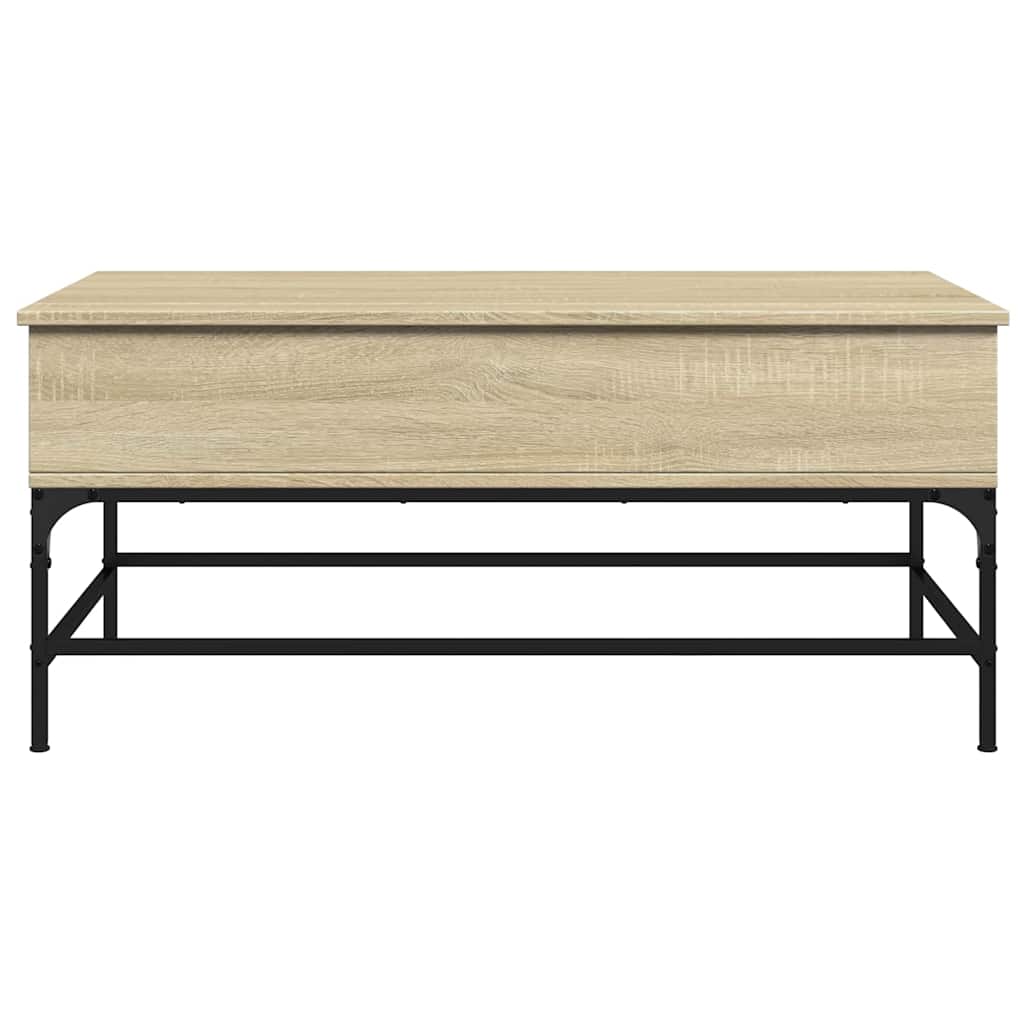 vidaXL Coffee Table Sonoma Oak 100x50x45 cm Engineered Wood and Metal