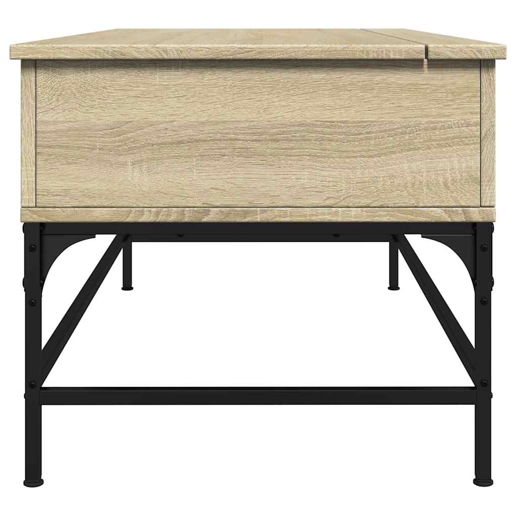 vidaXL Coffee Table Sonoma Oak 100x50x45 cm Engineered Wood and Metal