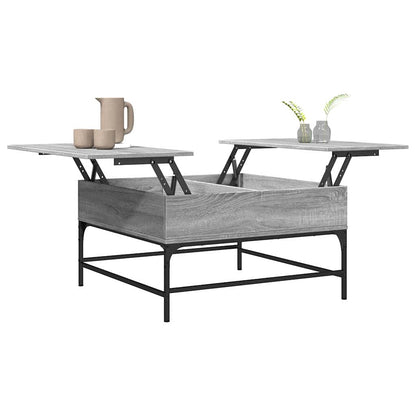 vidaXL Coffee Table Grey Sonoma 80x80x45 cm Engineered Wood and Metal