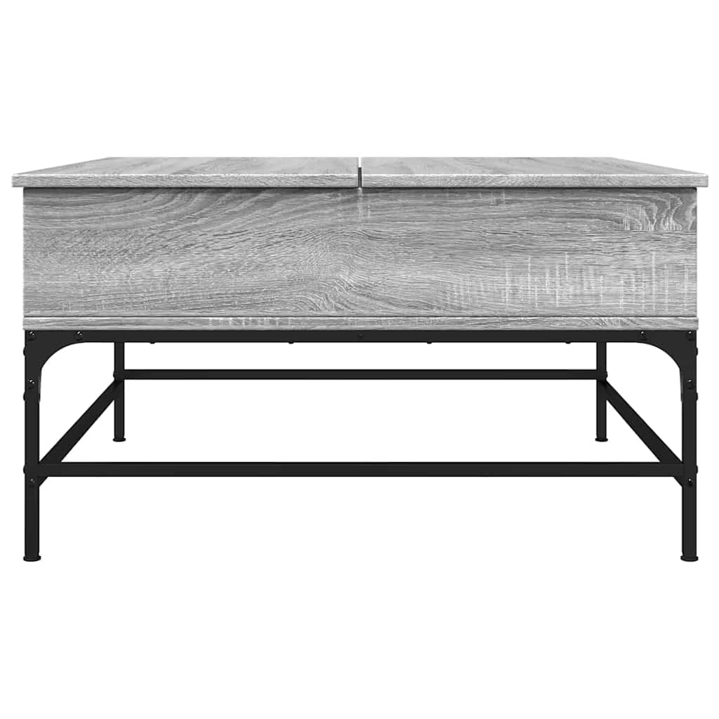 vidaXL Coffee Table Grey Sonoma 80x80x45 cm Engineered Wood and Metal