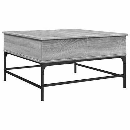 vidaXL Coffee Table Grey Sonoma 80x80x45 cm Engineered Wood and Metal
