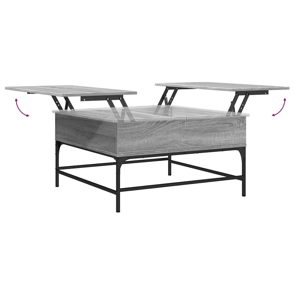 vidaXL Coffee Table Grey Sonoma 80x80x45 cm Engineered Wood and Metal