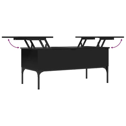 vidaXL Coffee Table Black 100x50x45 cm Engineered Wood and Metal
