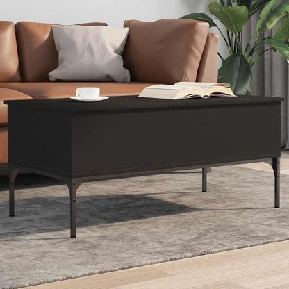 vidaXL Coffee Table Black 100x50x45 cm Engineered Wood and Metal