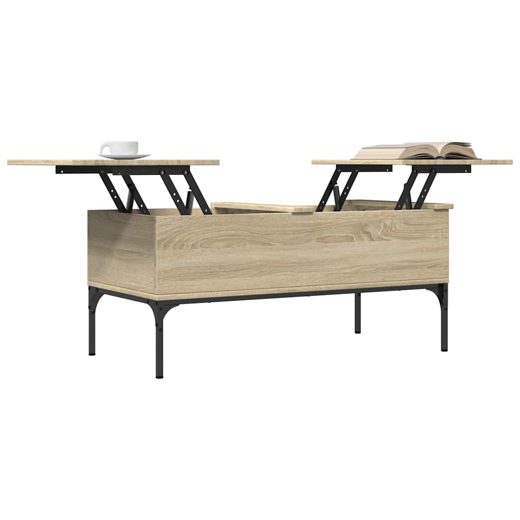 vidaXL Coffee Table Sonoma Oak 100x50x45 cm Engineered Wood and Metal