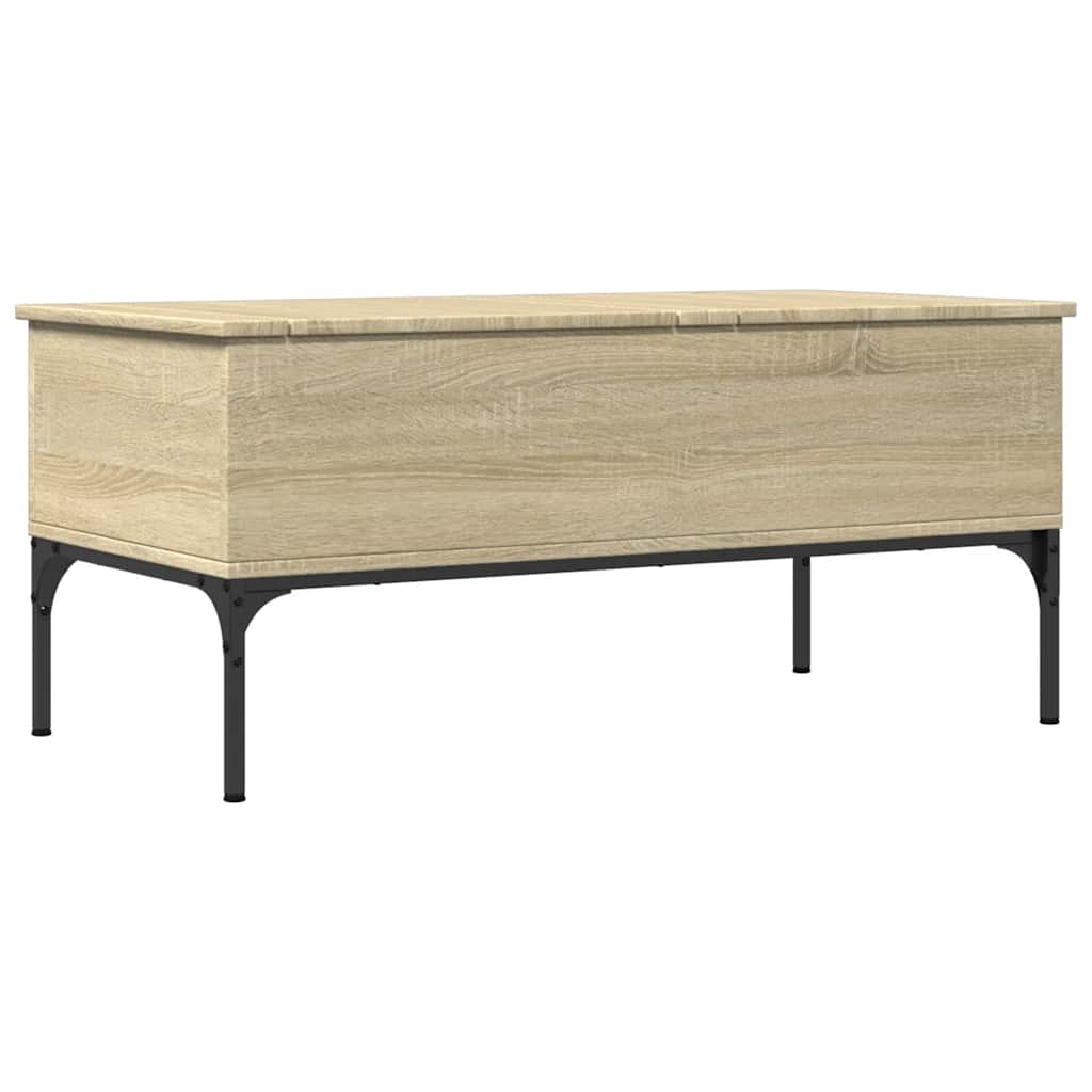 vidaXL Coffee Table Sonoma Oak 100x50x45 cm Engineered Wood and Metal