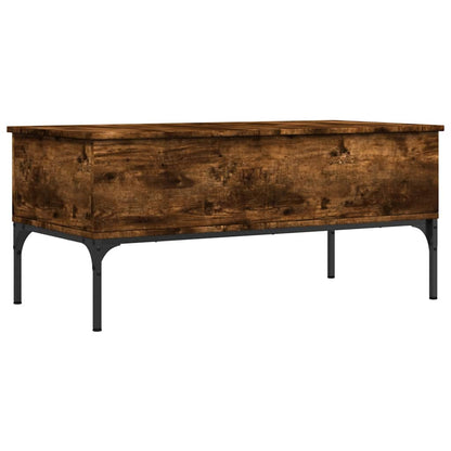 vidaXL Coffee Table Smoked Oak 100x50x45 cm Engineered Wood and Metal
