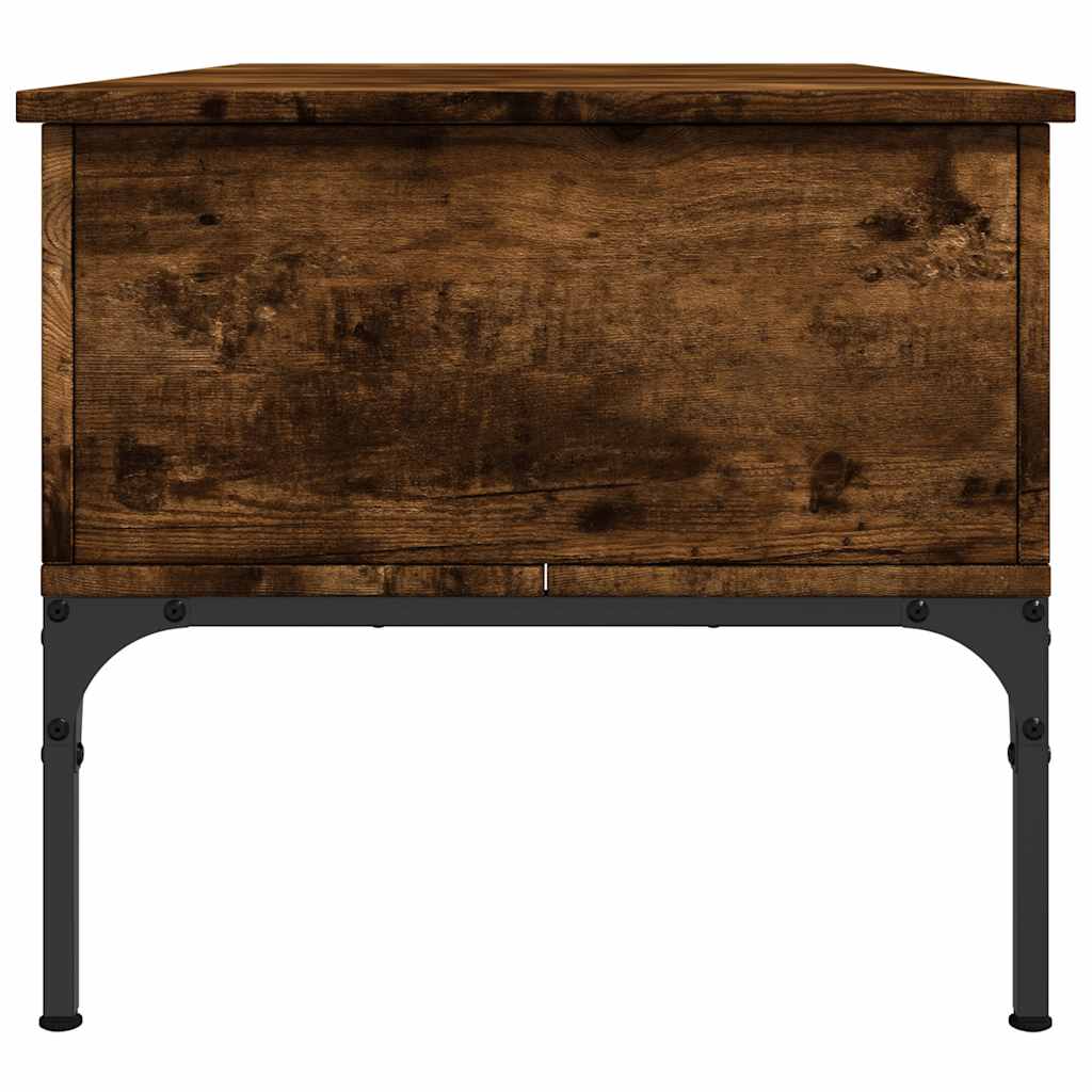vidaXL Coffee Table Smoked Oak 100x50x45 cm Engineered Wood and Metal